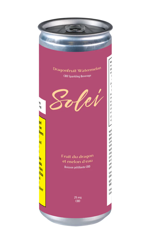 Solei Dragonfruit Watermelon CBD Sparkling Beverage